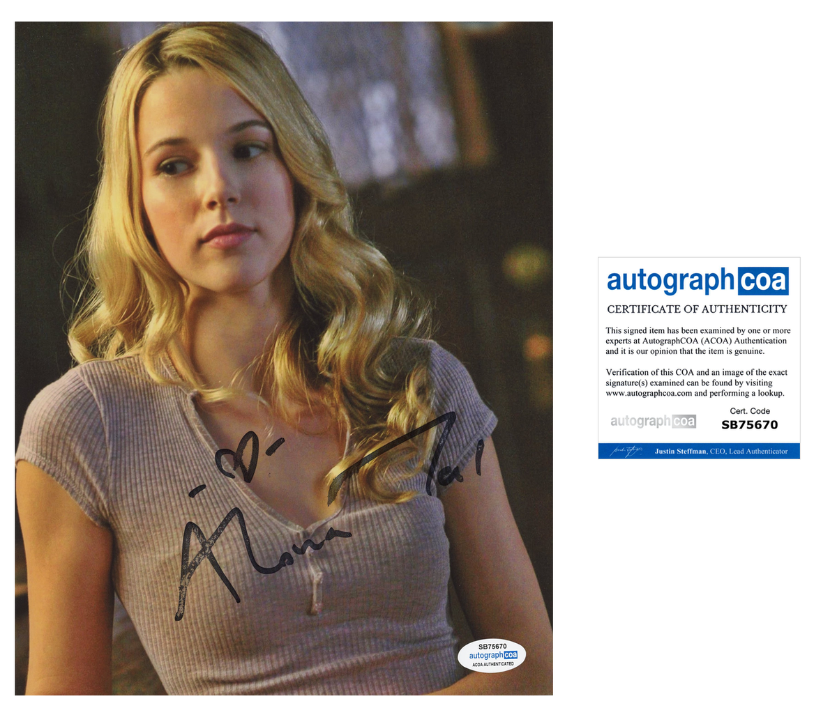 Alona Tal Supernatural Signed Autograph 8x10 Photo ACOA Outlaw Hobbies alona-tal-supernatural-signed-autograph-8x10-photo-acoa-outlaw-hobbies
