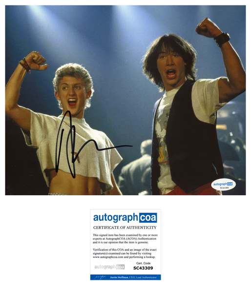 Alex Winter Bill and Ted Signed Autograph 8x10 Photo ACOA