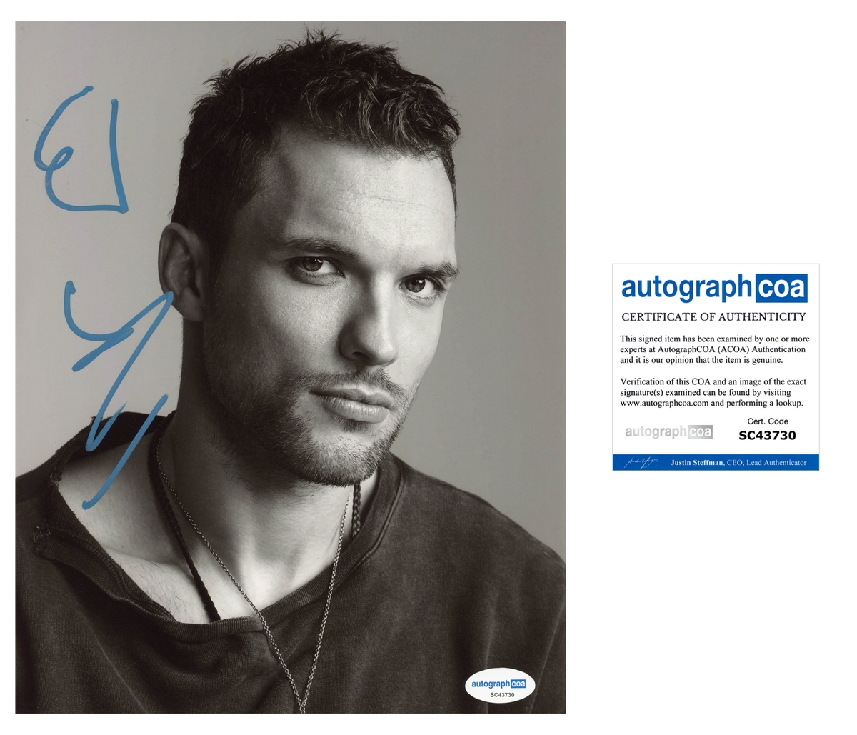 Ed Skrein Shirtless Signed Autograph 8x10 Photo Acoa Outlaw Hobbies Authentic Autographs