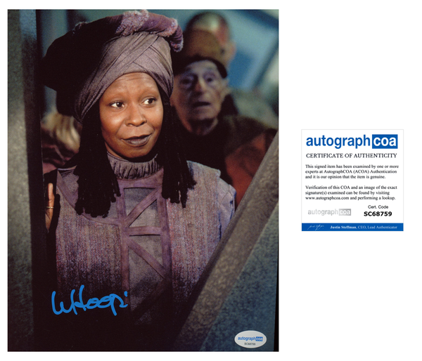 Whoopi Goldberg Star Trek Signed Autograph 8x10 Photo ACOA