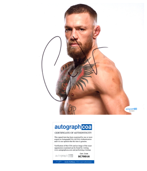Conor McGregor UFC Signed Autograph 8x10 Photo ACOA