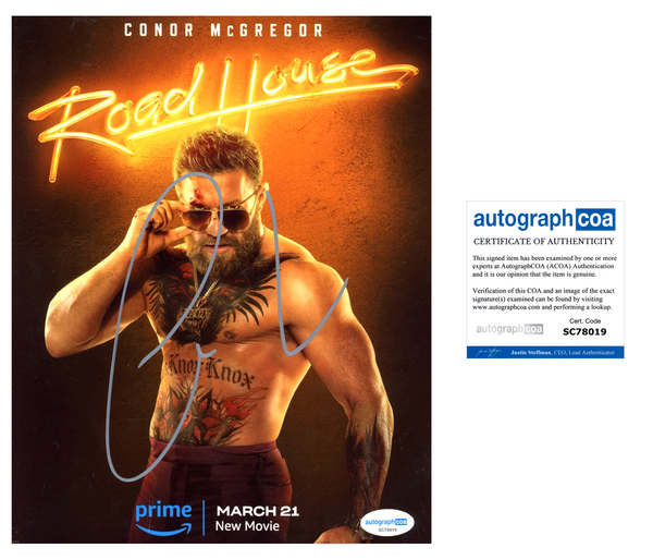 Conor McGregor Roadhouse Signed Autograph 8x10 Photo ACOA
