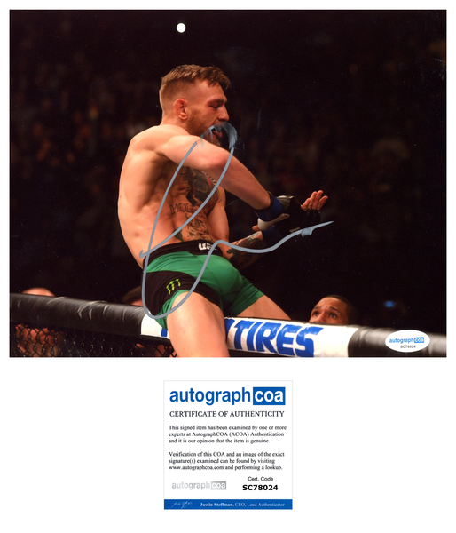 Conor McGregor UFC Signed Autograph 8x10 Photo ACOA