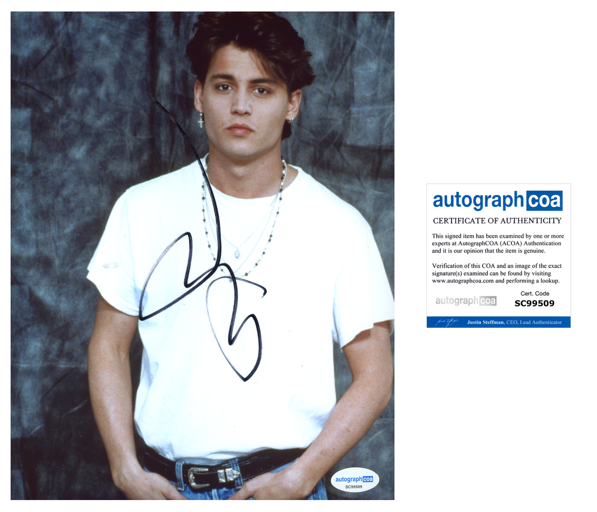Johnny Depp 21 Jump Signed Autograph 8x10 Photo ACOA | Outlaw