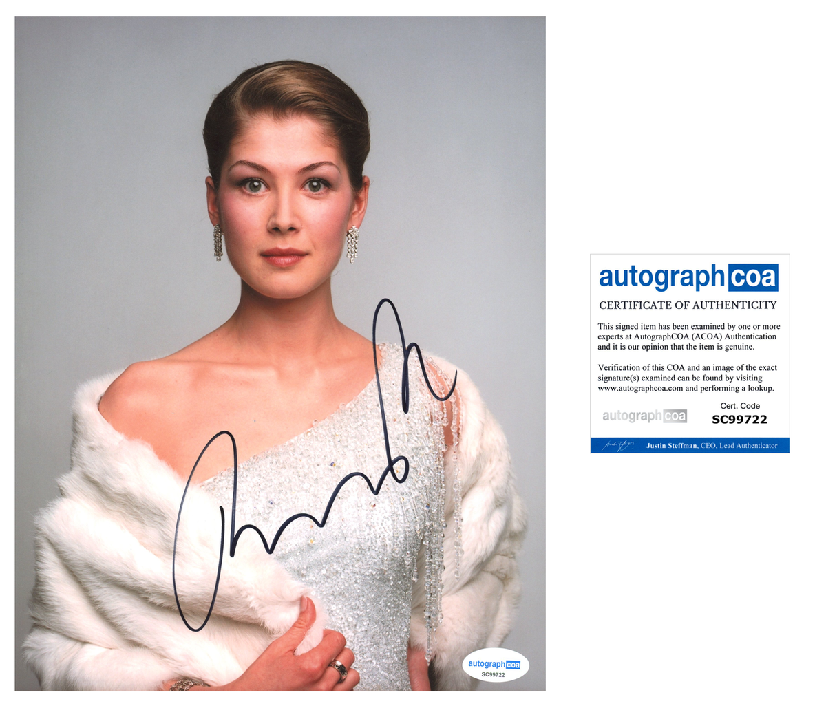 Rosamund Pike Bond Signed Autograph 8x10 Photo Acoa Outlaw Hobbies Authentic Autographs