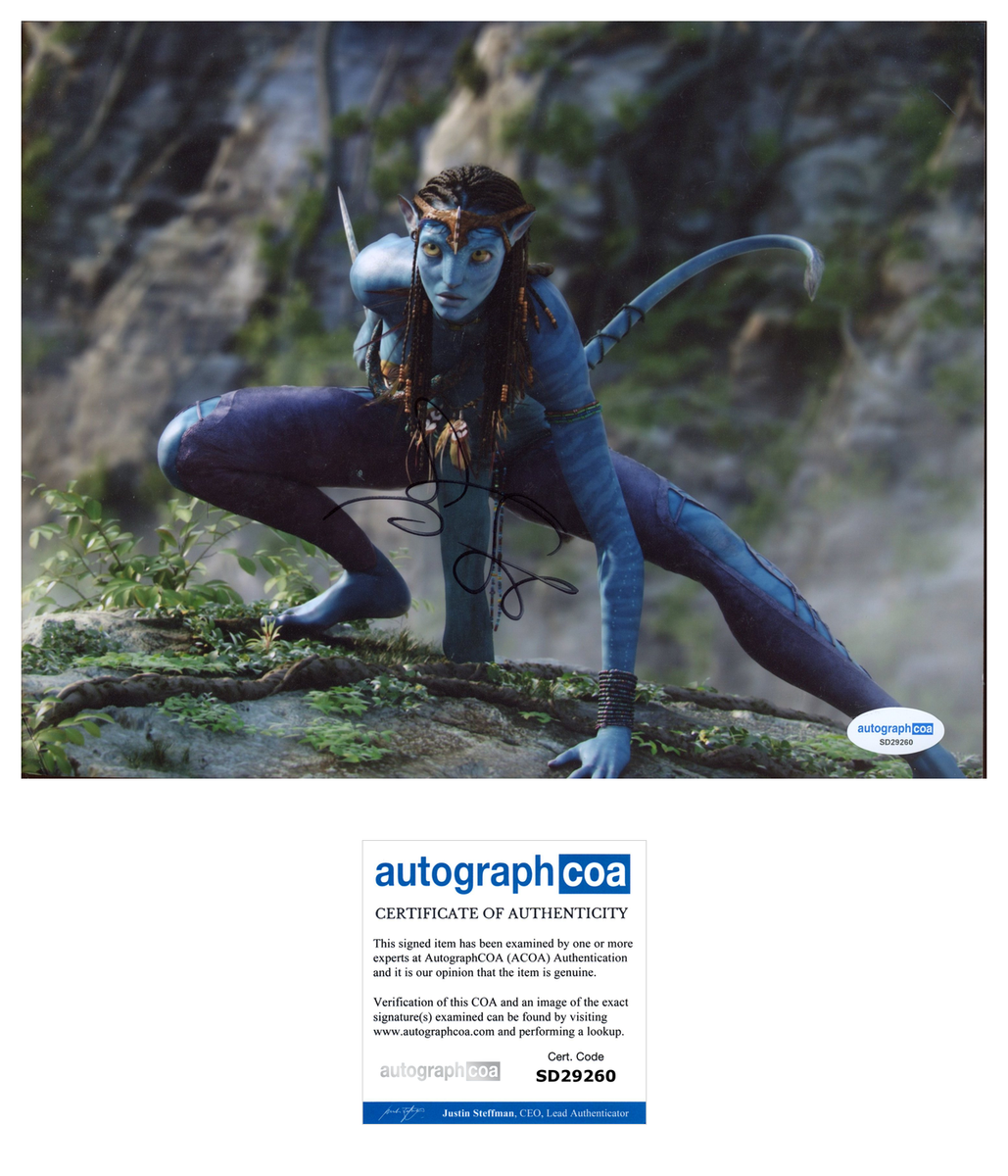 Zoe Saldana Avatar Signed Autograph 8x10 Photo ACOA– Outlaw