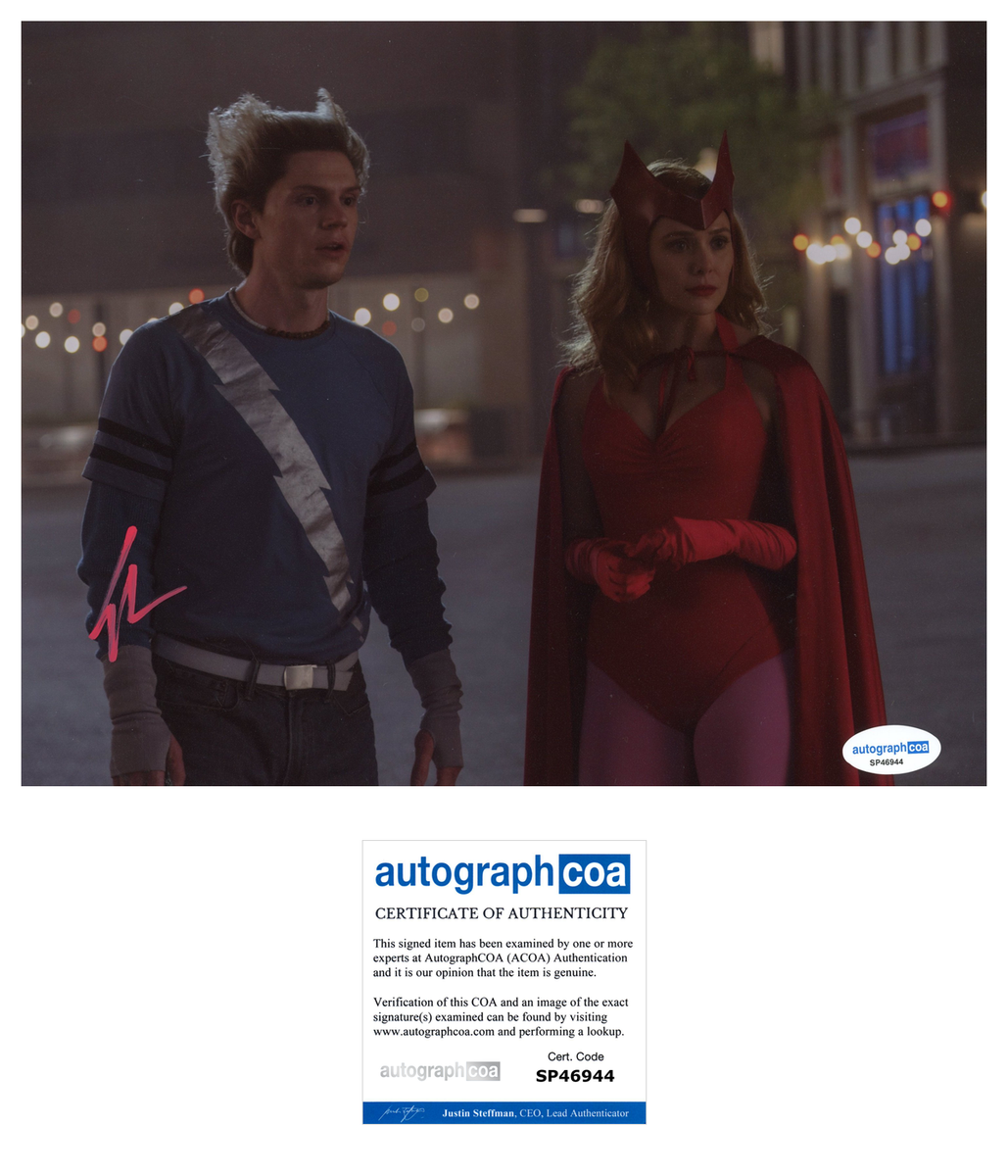 Evan Peters Wandavision Signed Autograph 8x10 Photo ACOA– Outlaw