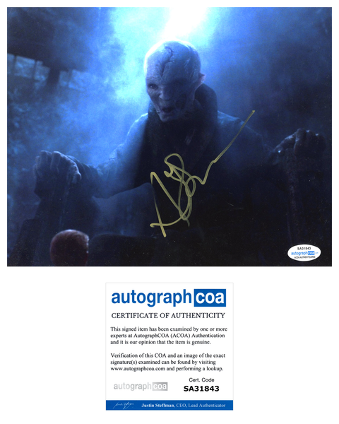 Andy Serkis Star Wars Signed Autograph 8x10 Photo ACOA Snoke #8 - Outlaw Hobbies Authentic Autographs