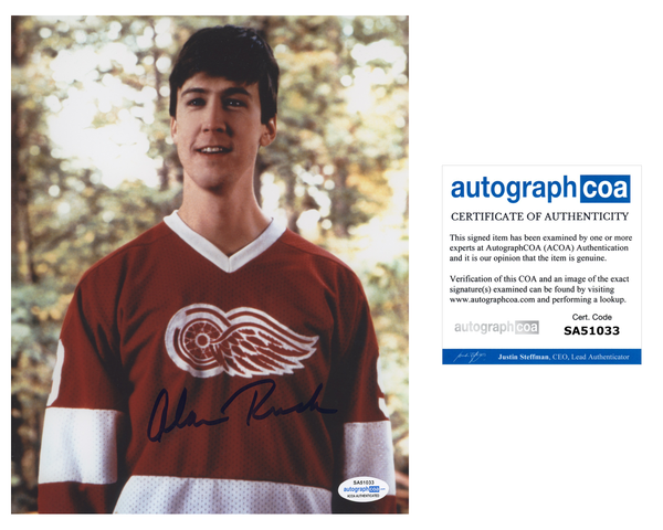 Alan Ruck Ferris Bueller's Day Off Signed Autograph 8x10 Photo ACOA