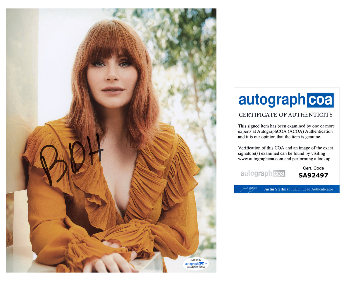 Bryce Dallas Howard Jurassic World Signed Autograph 8x10 Photo Acoa