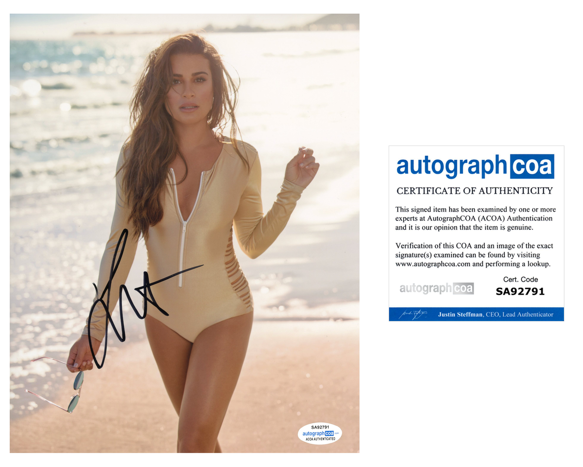 Lea Michele Sexy Signed Autograph 8x10 Photo ACOA– Outlaw Hobbies