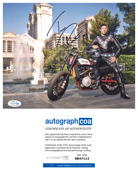 Travis Pastrana Motocross Signed Autograph 8x10 Photo ACOA