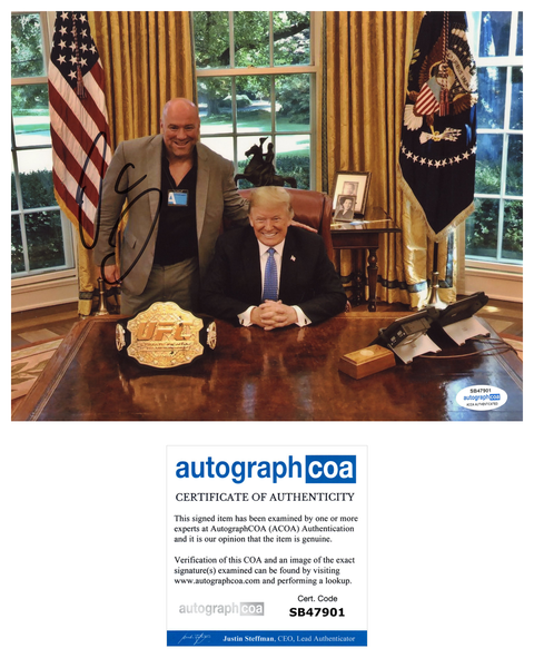 Dana White UFC Signed Autograph 8x10 Photo ACOA