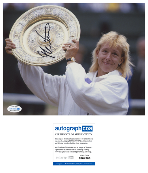 Martina Navratilova Tennis Signed Autograph 8x10 Photo ACOA