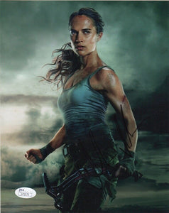 Alicia Vikander Tomb Raider Signed Autograph 8x10 Photo JSA COA