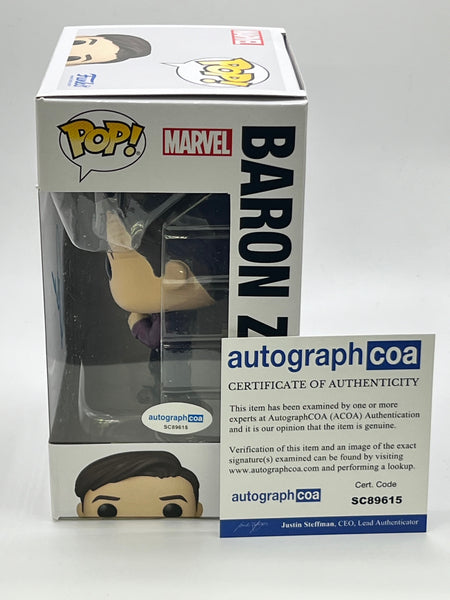 Daniel Bruhl Baron Zemo Signed Autograph Funko ACOA