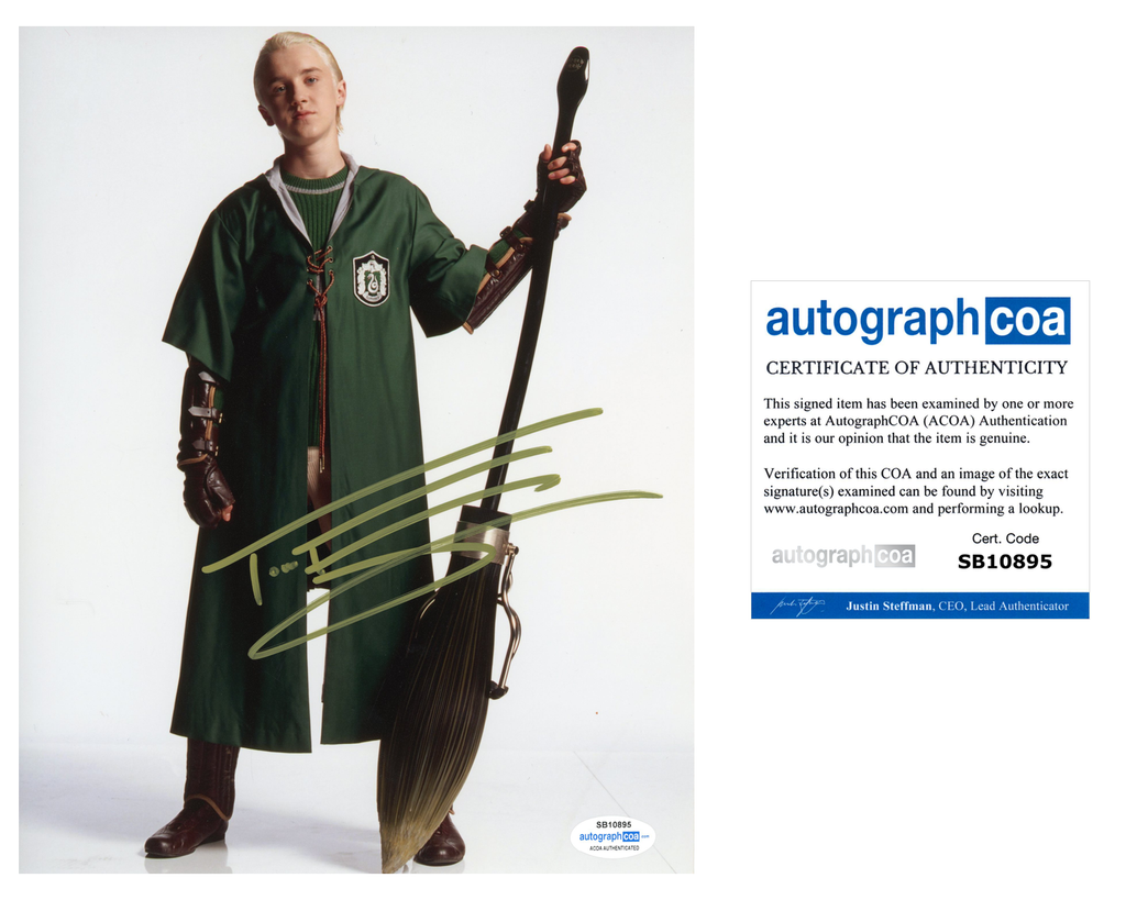 Tom Felton Harry Potter Signed Autograph 8x10 Photo Acoa Outlaw