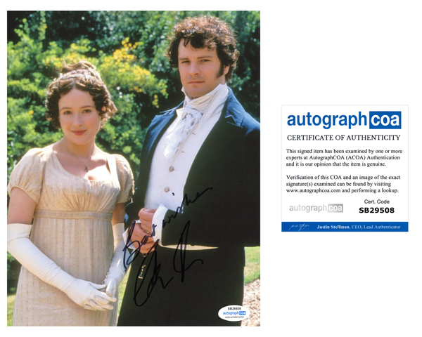 Colin Firth Pride and Prejudice Signed Autograph 8x10 Photo ACOA