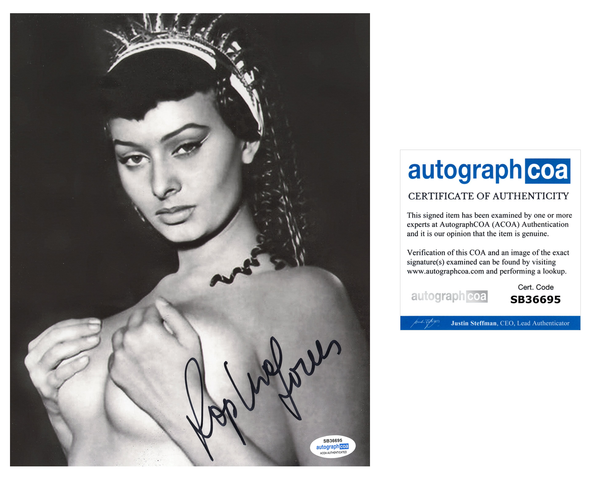 Sophia Loren Sexy Signed Autograph 8x10 Photo ACOA