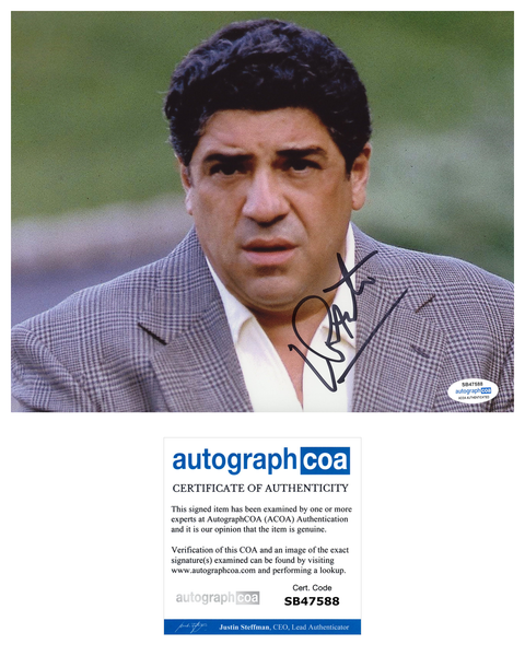 Vincent Pastore Sopranos Signed Autograph 8x10 Photo ACOA