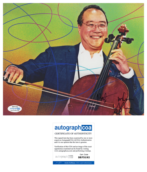 Yo Yo Ma Signed Autograph 8x10 Photo ACOA