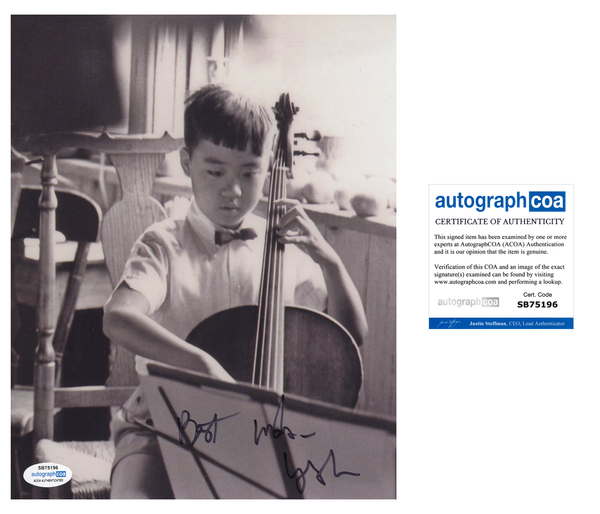 Yo Yo Ma Cellist Signed Autograph 8x10 Photo ACOA