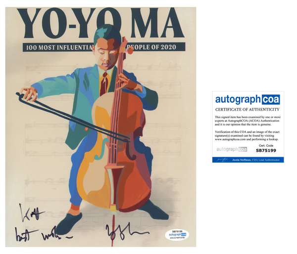 Yo Yo Ma Cellist Signed Autograph 8x10 Photo ACOA