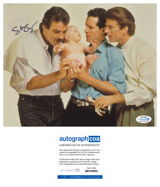 Steve Guttenberg Three Men Signed Autograph 8x10 Photo ACOA