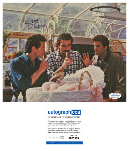 Steve Guttenberg Three Men Signed Autograph 8x10 Photo ACOA