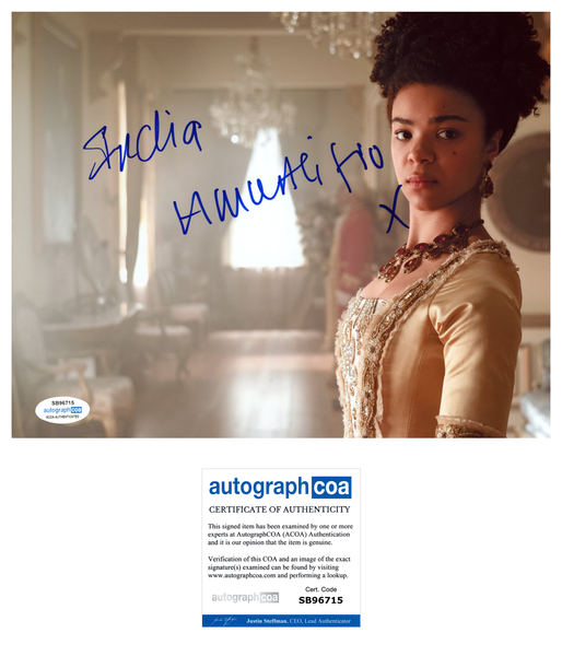 India Ria Amarteifio Bridgerton Queen Charlotte Signed Autograph 8x10 Photo ACOA