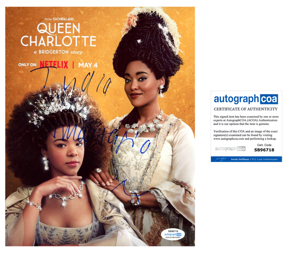 India Ria Amarteifio Bridgerton Queen Charlotte Signed Autograph 8x10 Photo ACOA