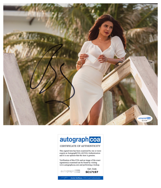 Priyanka Chopra Baywatch Signed Autograph 8x10 Photo ACOA