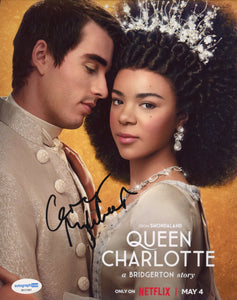 Corey Mylchreest Bridgerton Queen Charlotte Signed Autograph 8x10 Photo ACOA