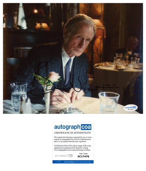 Bill Nighy Living Signed Autograph 8x10 Photo ACOA