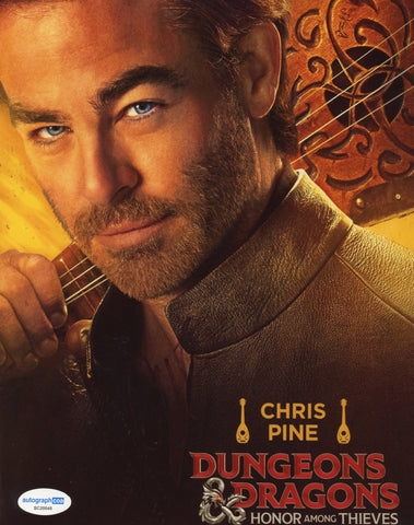 Chris Pine Dungeons Dragons Signed Autograph 8x10 Photo ACOA