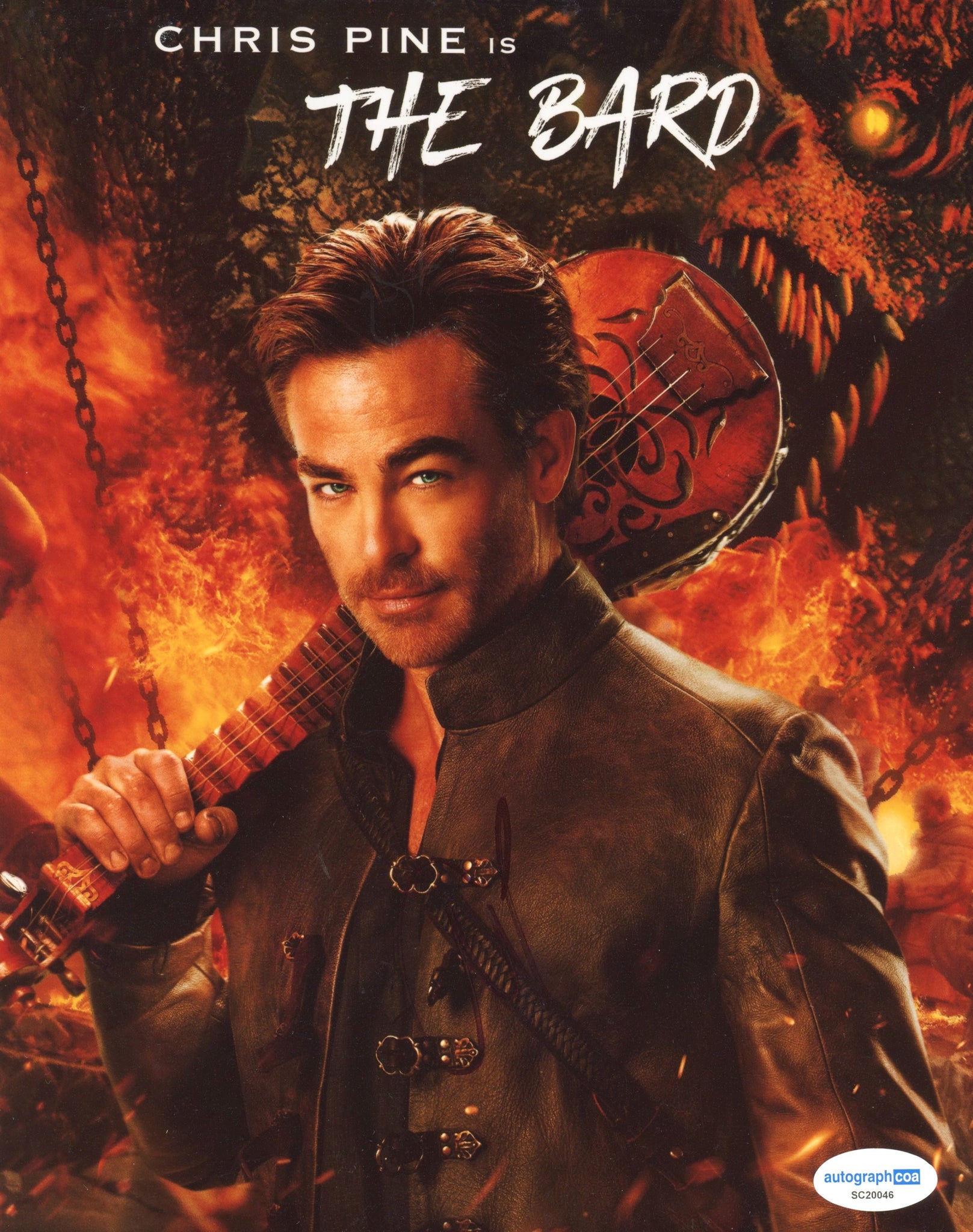 Chris Pine Dungeons Dragons Signed Autograph 8x10 Photo ACOA