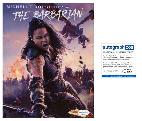 Michelle Rodriguez Dungeons Signed Autograph 8x10 Photo ACOA