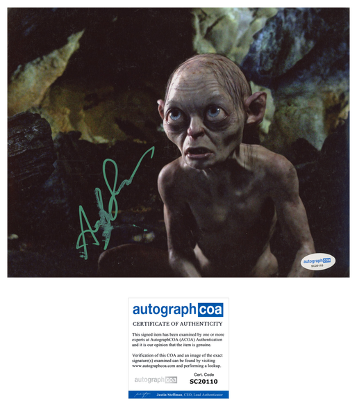 Andy Serkis Lord of the Rings Signed Autograph 8x10 Photo ACOA