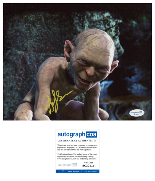 Andy Serkis Lord of the Rings Signed Autograph 8x10 Photo ACOA