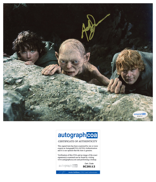 Andy Serkis Lord of the Rings Signed Autograph 8x10 Photo ACOA