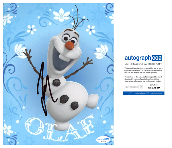 Josh Gad Frozen Signed Autograph 8x10 Photo ACOA