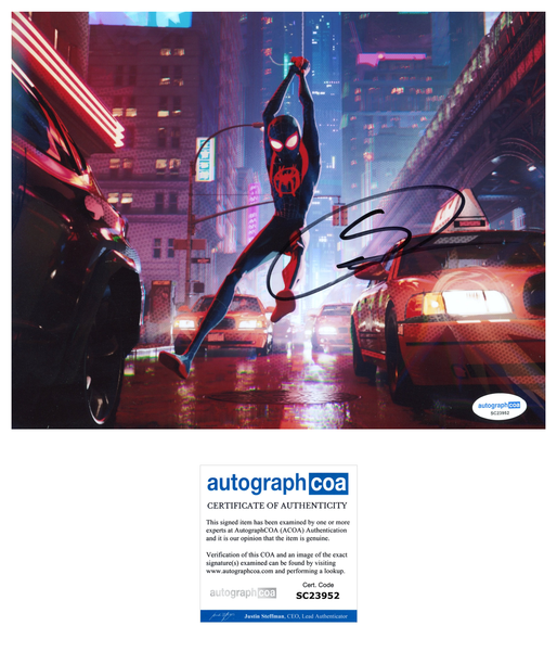 Shameik Moore Into the Spider-verse Signed Autograph 8x10 Photo ACOA