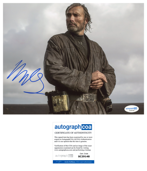 Mads Mikkelsen Star Wars Signed Autograph 8x10 Photo ACOA