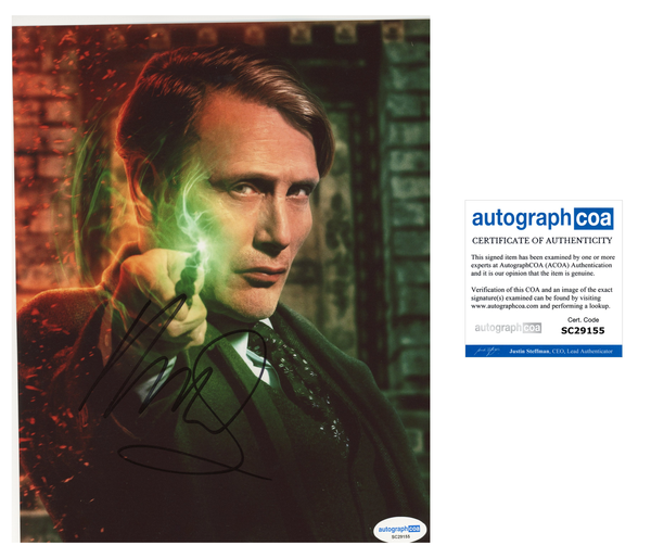 Mads Mikkelsen Fantastic Beasts Signed Autograph 8x10 Photo ACOA
