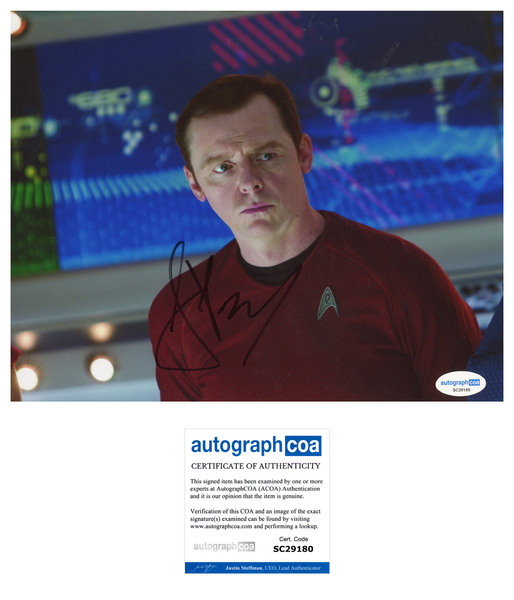 Simon Pegg Star Trek Signed Autograph 8x10 Photo ACOA