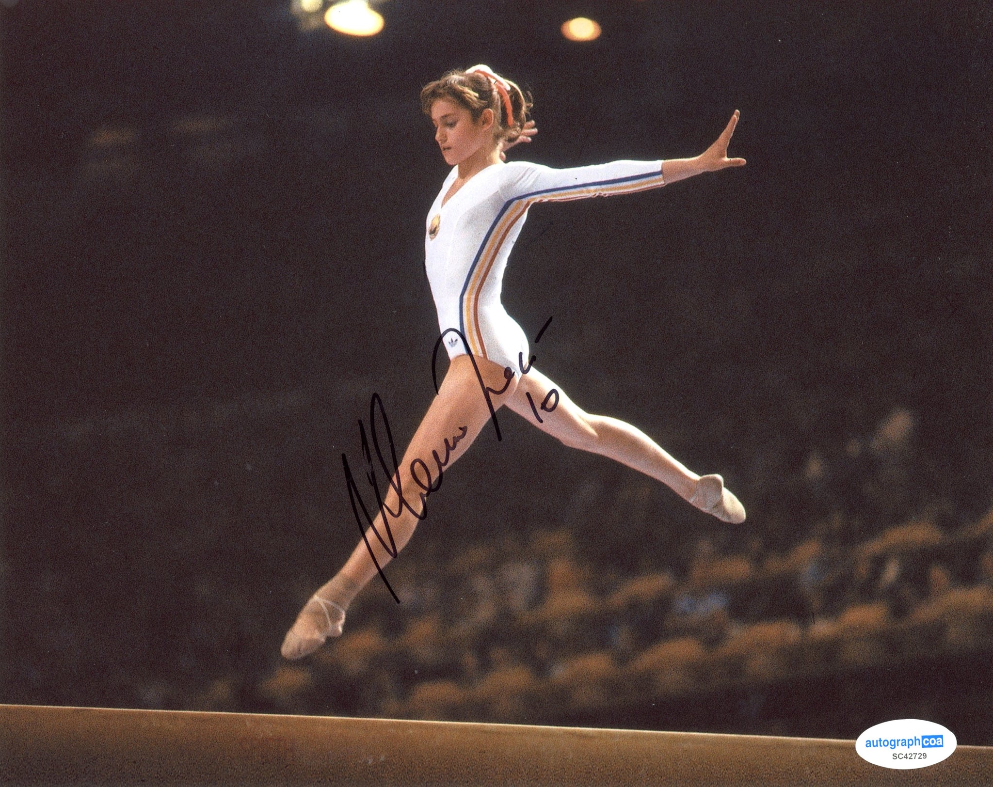 Nadia Comaneci Olympian Olympics Signed Autograph 8x10 Photo ACOA