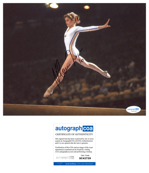 Nadia Comaneci Olympian Olympics Signed Autograph 8x10 Photo ACOA