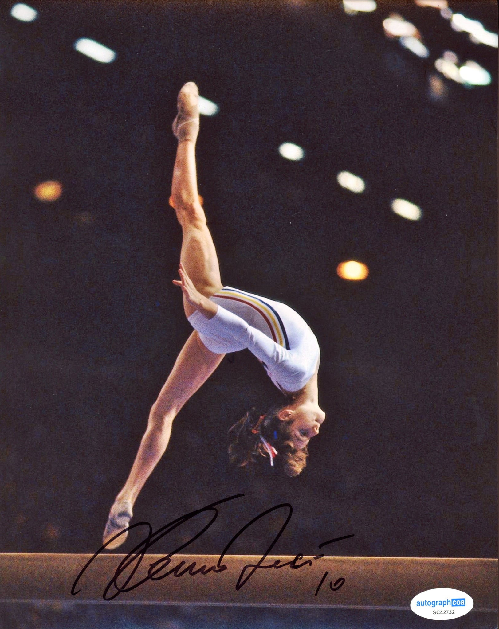 Nadia Comaneci Olympian Olympics Signed Autograph 8x10 Photo ACOA