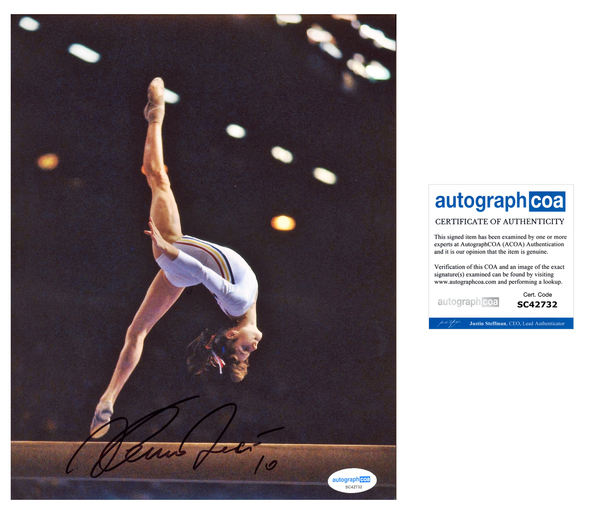 Nadia Comaneci Olympian Olympics Signed Autograph 8x10 Photo ACOA