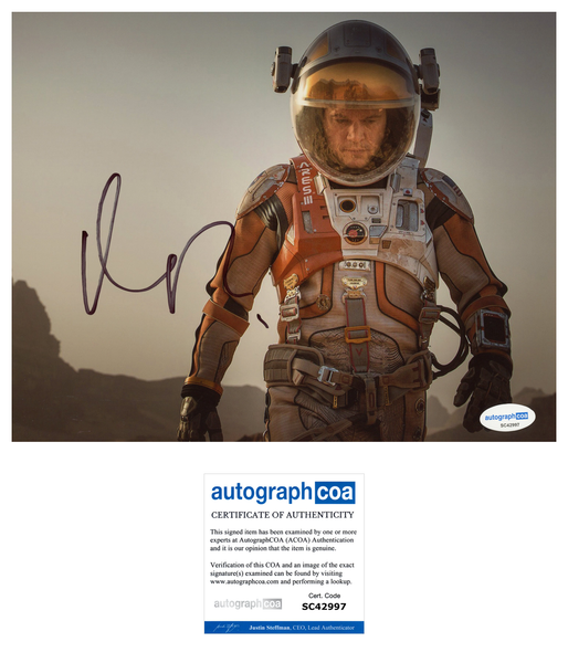 Matt Damon Martian Signed Autograph 8x10 Photo ACOA